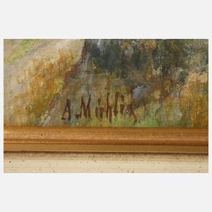 Albert Mühlig, ”Burkhardtsgrün mit dem Auersberg”