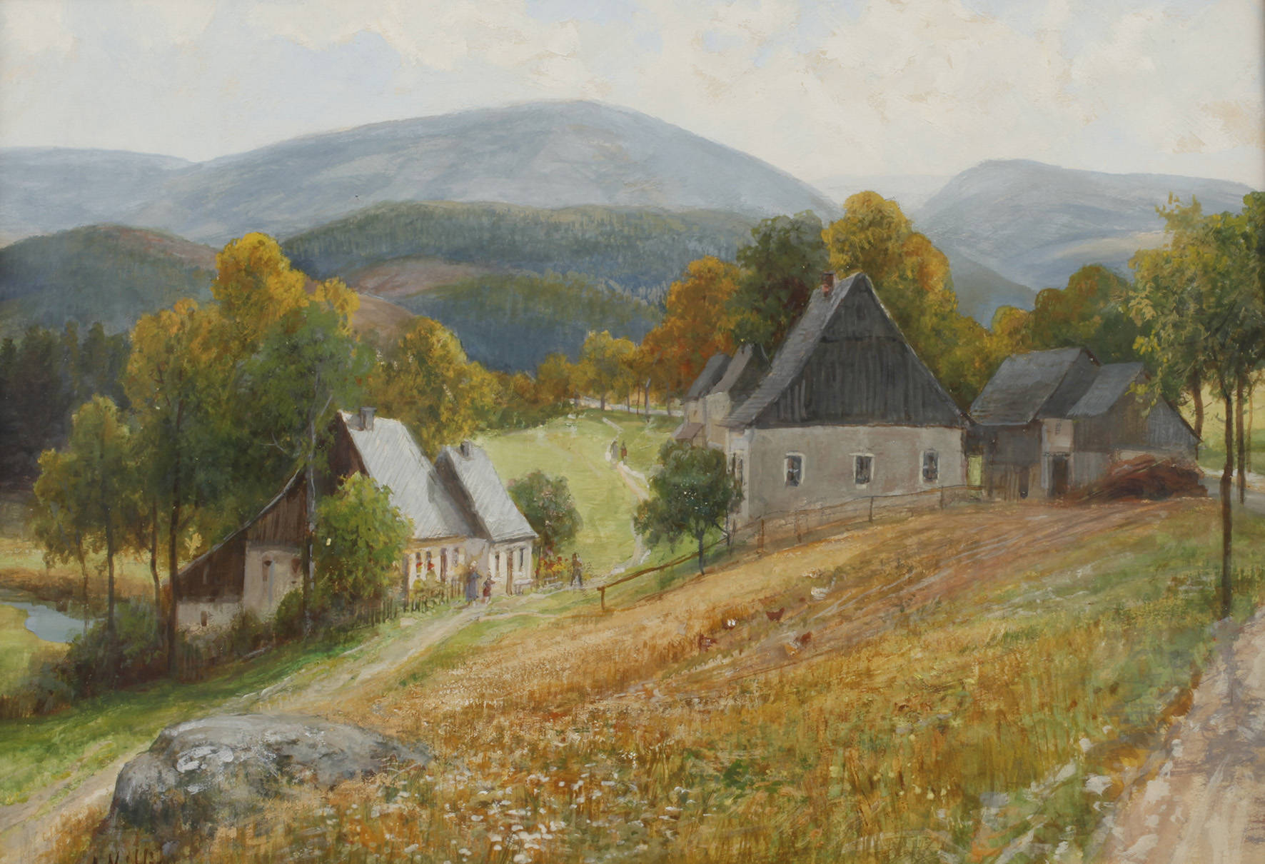 Albert Mühlig, ”Burkhardtsgrün mit dem Auersberg”