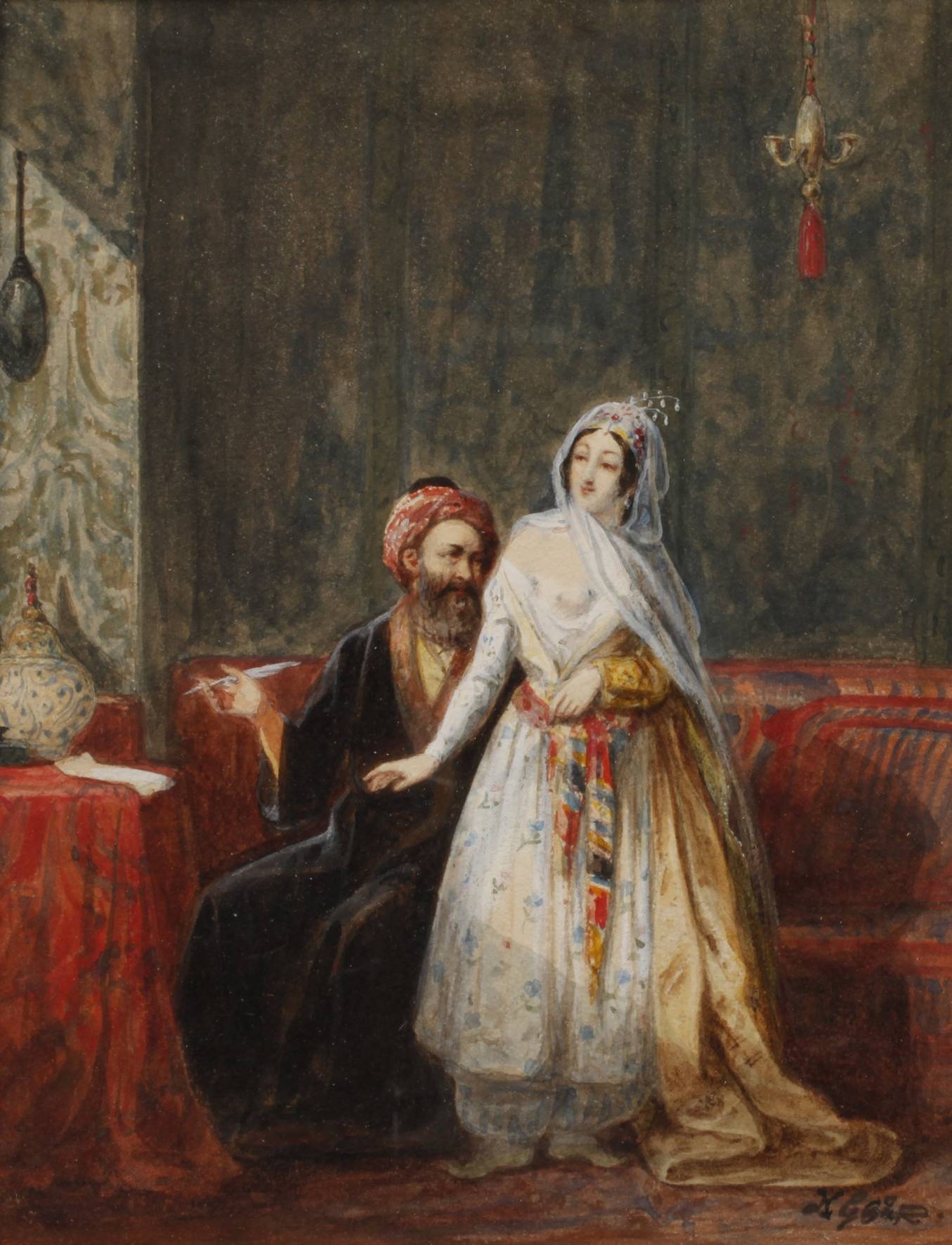 Karl Friedrich Gsur, Tunesisches Paar im Harem