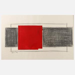 Rolf Hans, Abstrakte Komposition mit Rot