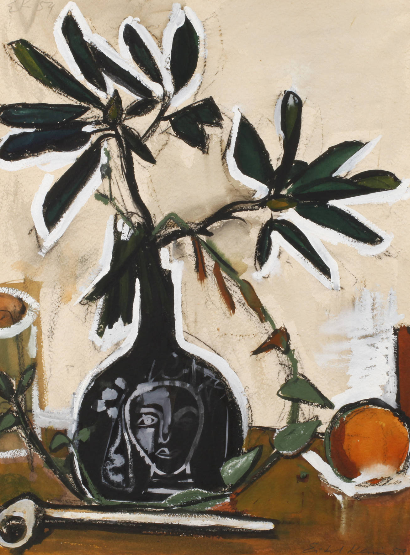 Eitel Klein, Stillleben mit Rhododendron