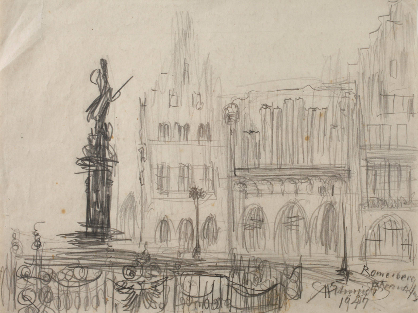 Arthur Schmidt, Ruine des Römer in Frankfurt a. M.