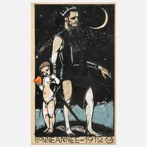 Otto Wirsching, Neujahrskarte auf 1910