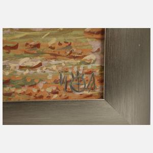 Liegender Männerakt in Landschaft