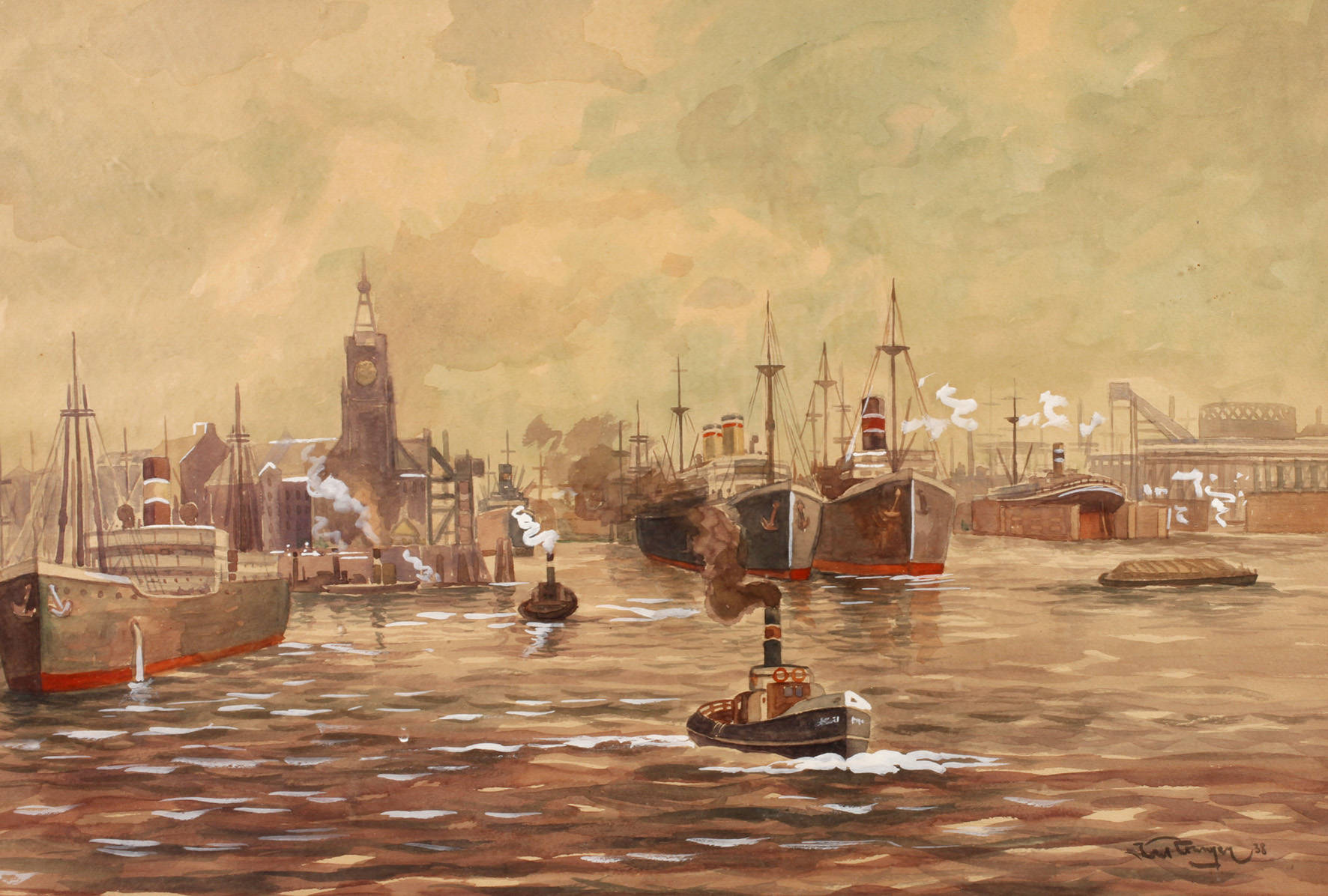 Winterliche Hafenansicht