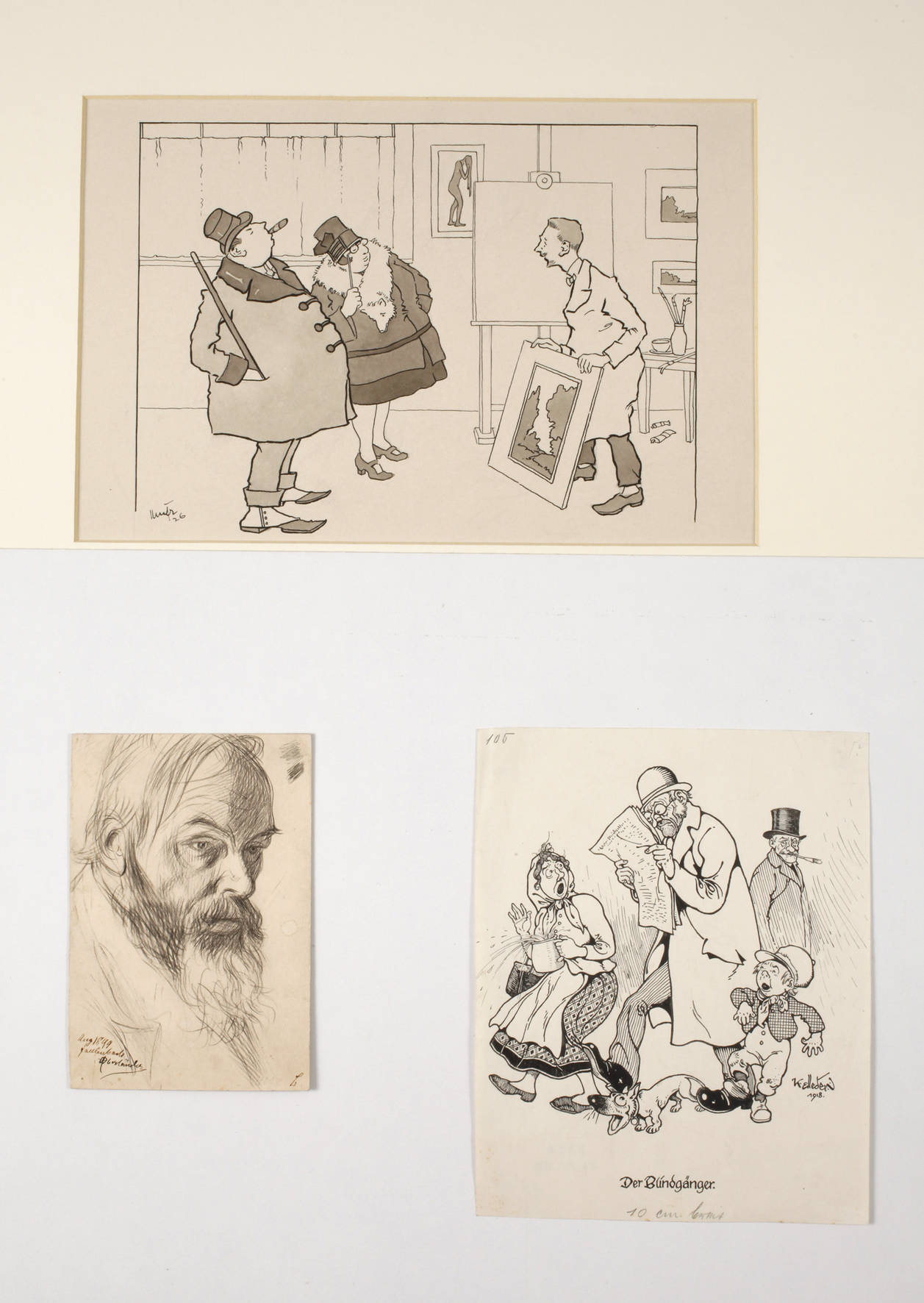 Konvolut Zeichnungen zu den ”Fliegenden Blättern”