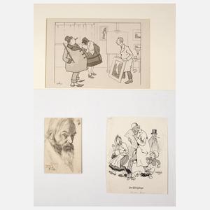 Konvolut Zeichnungen zu den ”Fliegenden Blättern”