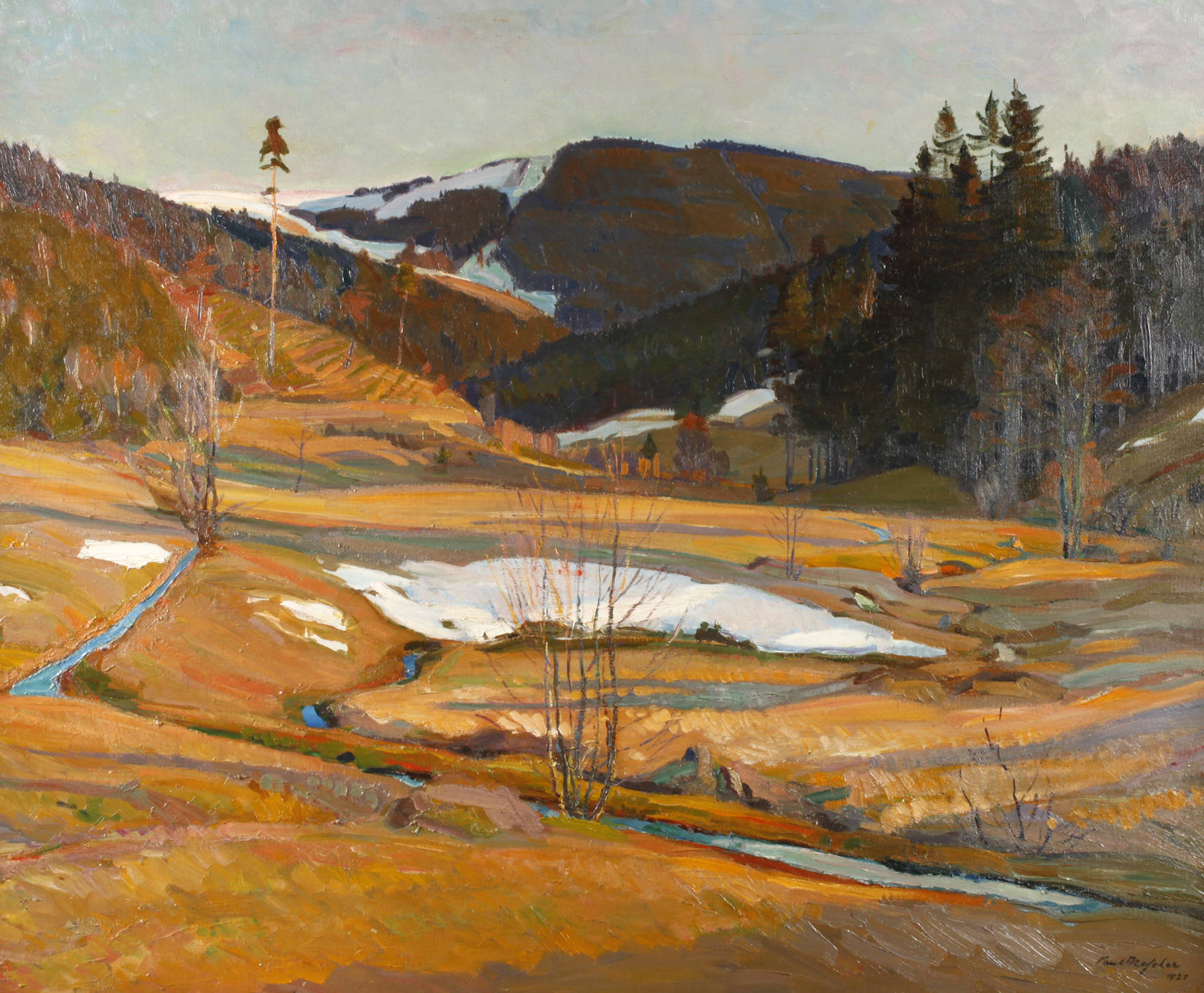 Paul Kessler, Vorfrühlingshafte Mittelgebirgslandschaft