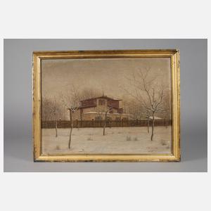 O. Bukowsky, Winterliche Villenansicht