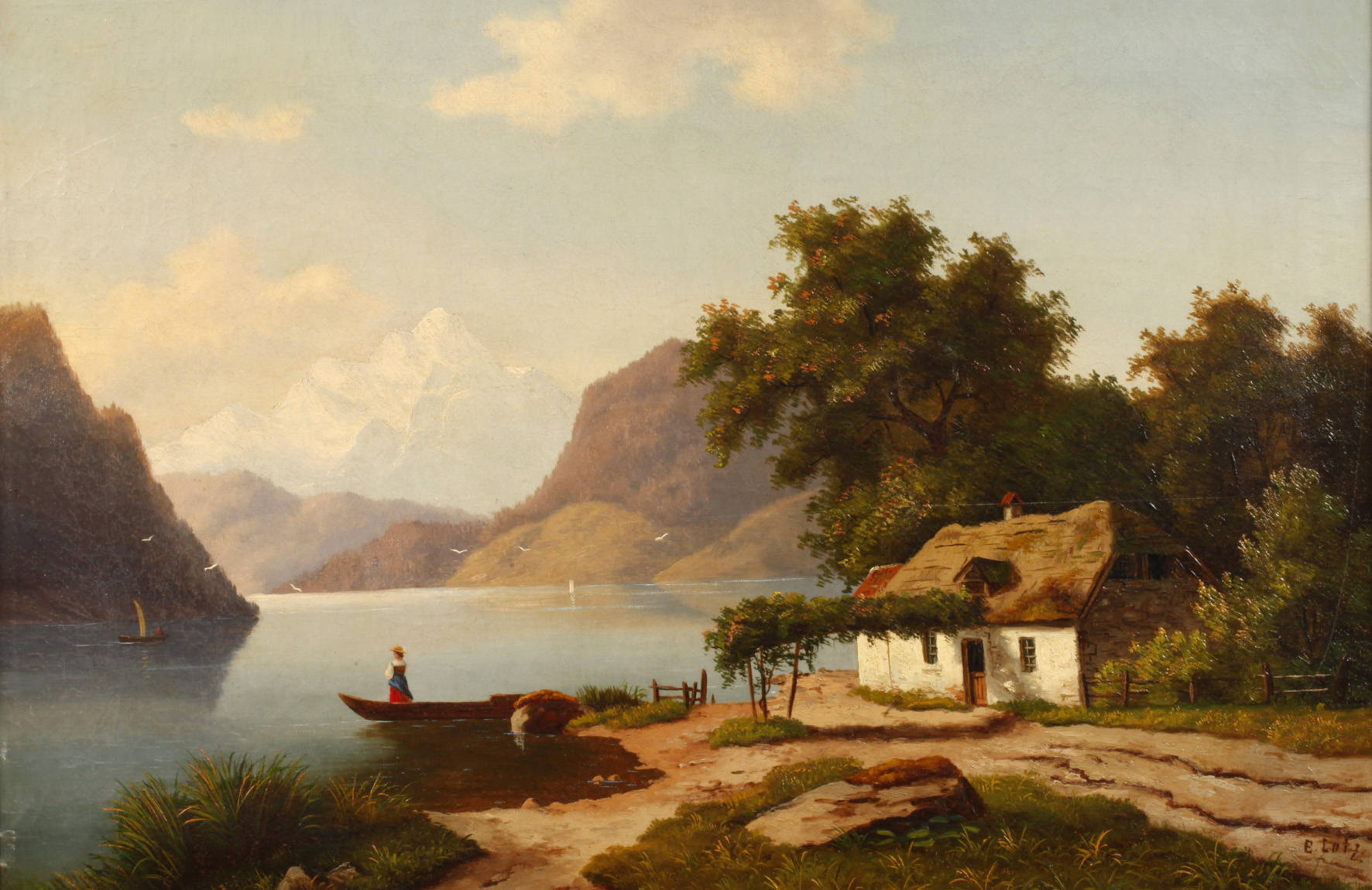 Prof. Dr. Eduard Lotz, Hütte am Gebirgssee