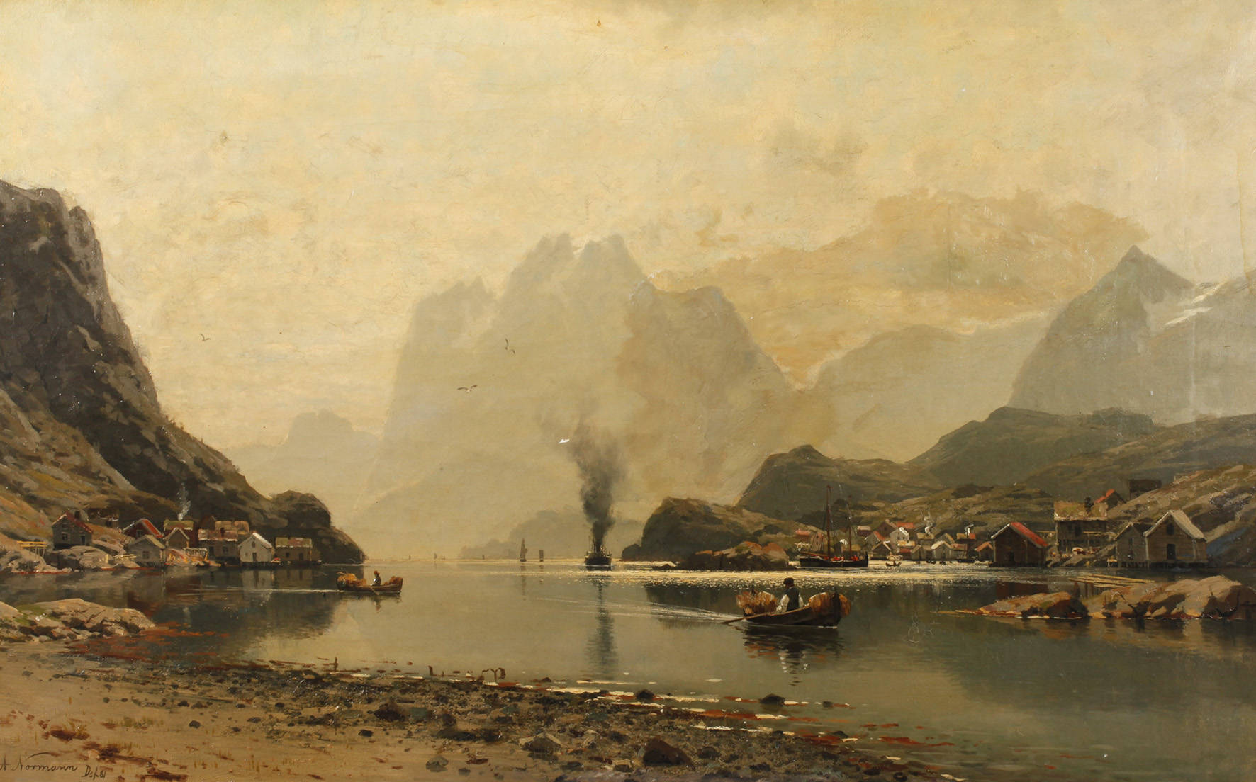 Adelsteen Normann, Fjord in der Morgendämmerung