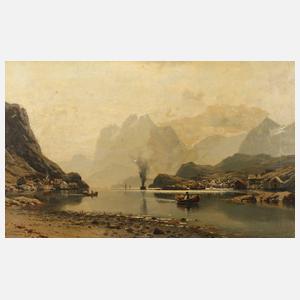 Adelsteen Normann, Fjord in der Morgendämmerung