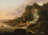 Landschaft mit Wasserfall, Biedermeier