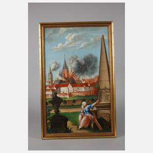 Stadtbrand von Sagan in Schlesien