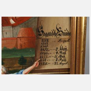 Stadtbrand von Sagan in Schlesien