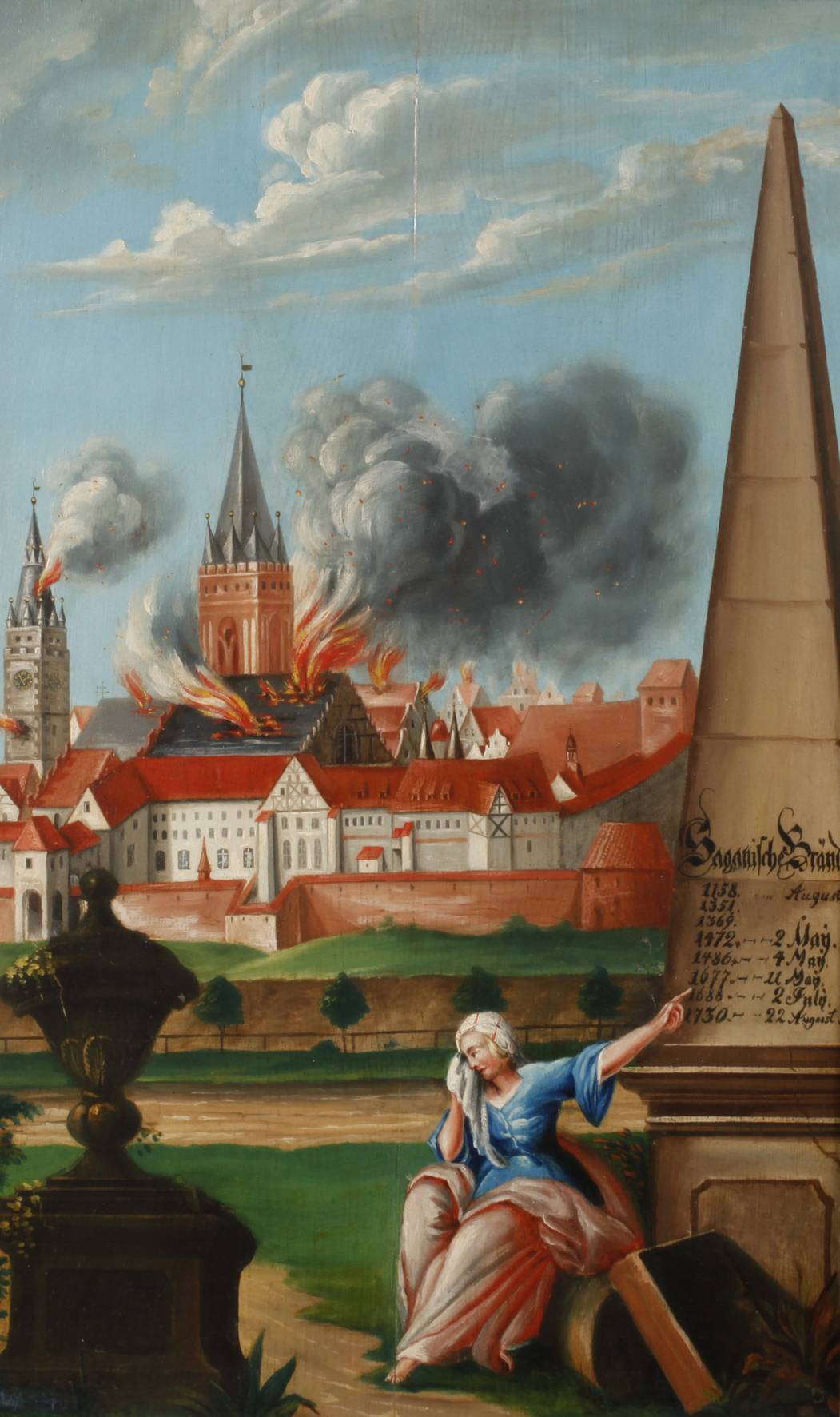 Stadtbrand von Sagan in Schlesien