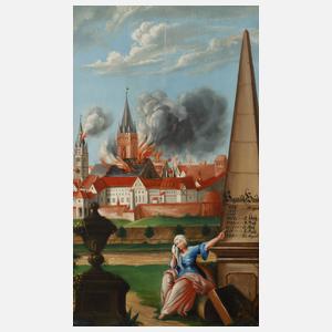 Stadtbrand von Sagan in Schlesien