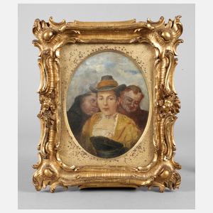 Toni Aron, attr., Bayerische Maid mit Mönchen