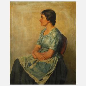 Hans Bertle, Sitzende mit Schürze