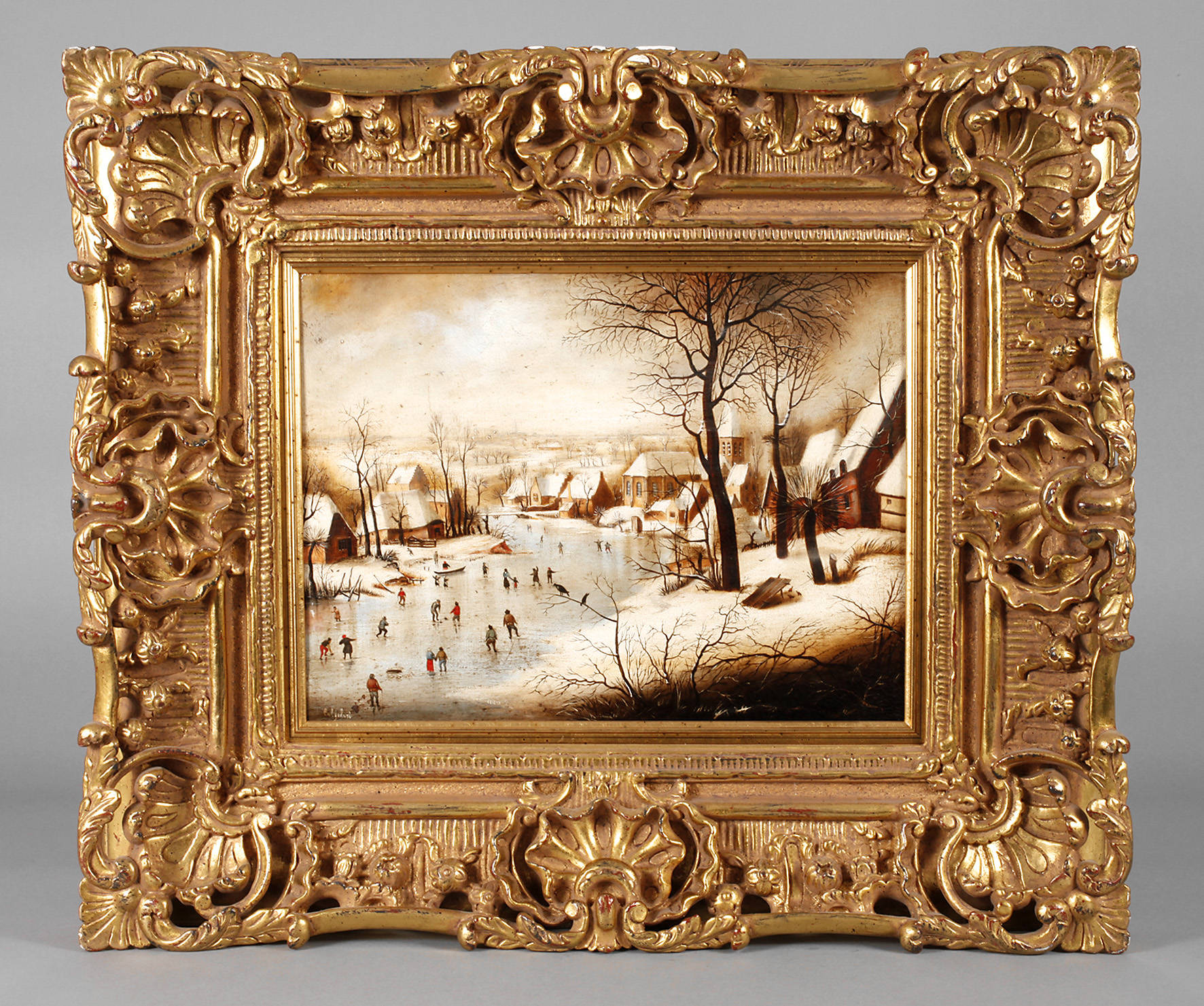 Calzolari, Eisvergnügen im Dorf, nach Brueghel