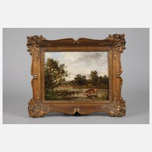 Max Heichele, Flusslandschaft mit Kühen