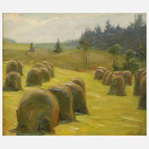 Otto Keitel, Sommerlandschaft mit Heuschobern