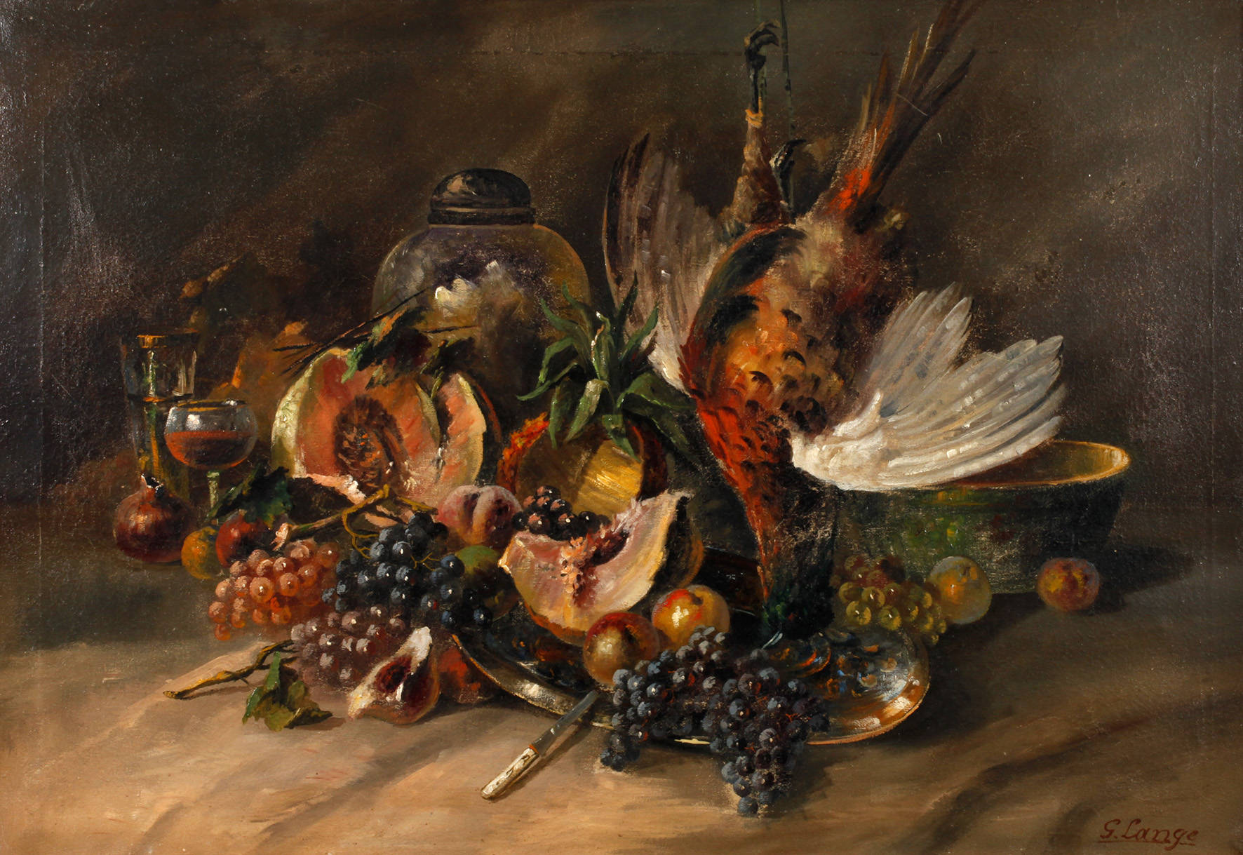 G. Lange, Stillleben mit Fasan