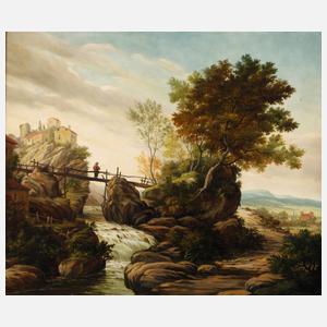 Carl Löger, Gebirgsbach in Herbstlandschaft