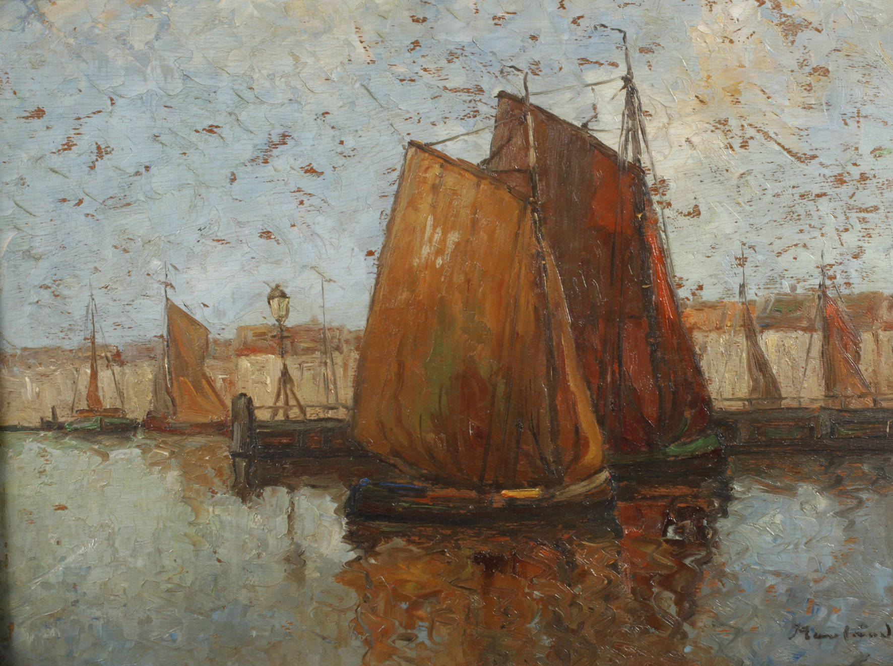 Oberländer, Zeesenboote am Kai