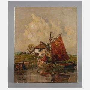 Rudolf Priebe, Zeesenboot um Ufer