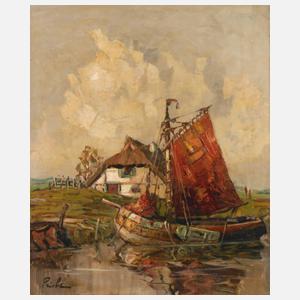 Rudolf Priebe, Zeesenboot um Ufer