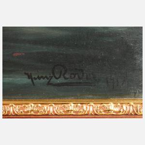 Heinz Roder, Stürmige Küstenlandschaft mit Burgruine