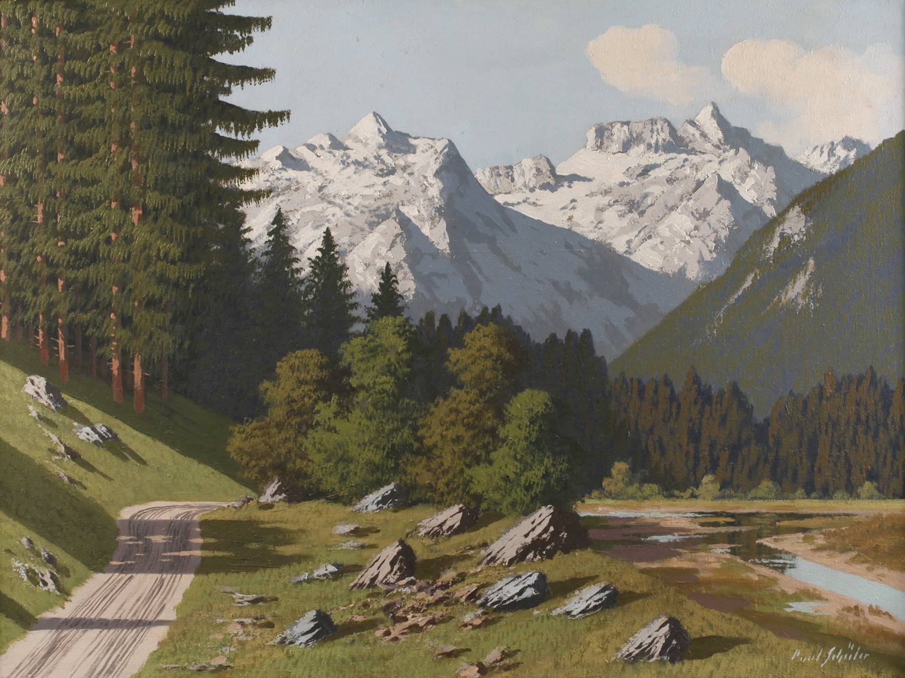Paul Schüler, Sommerliche Alpenlandschaft