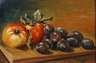 F. Weiss, Stillleben mit Äpfeln und Pflaumen