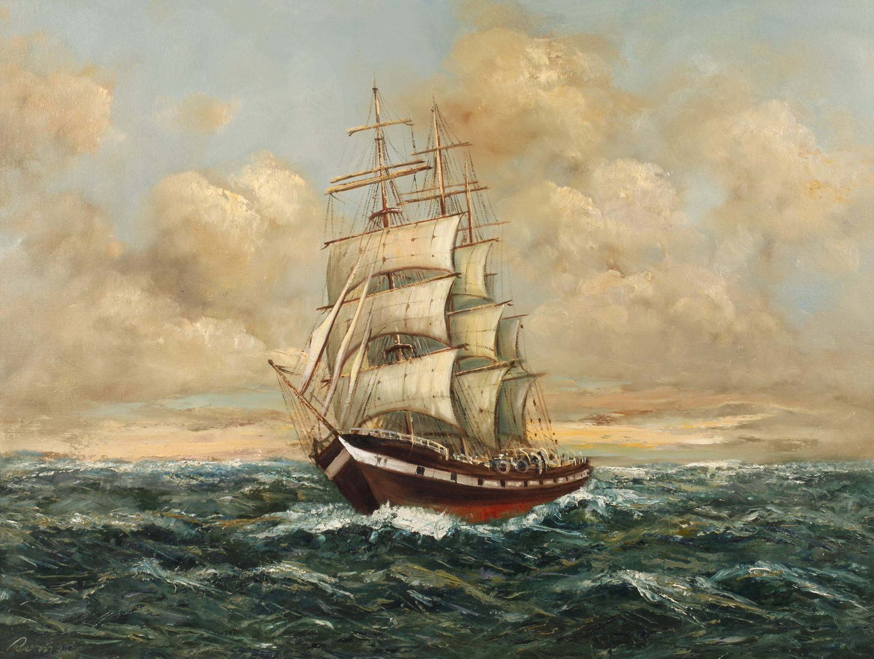 Segelschiff in voller Fahrt