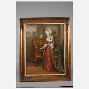 Rokokodame im Interieur