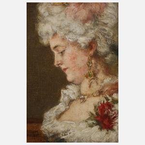 Rokokodame im Interieur