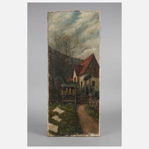 Bauernhaus mit Bienenstöcken