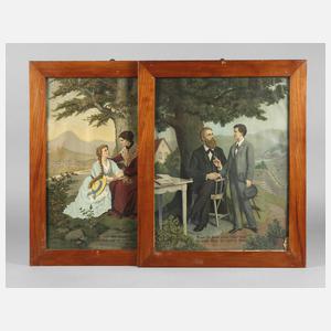 Zwei Kirschholzrahmen 2. Biedermeier um 1900