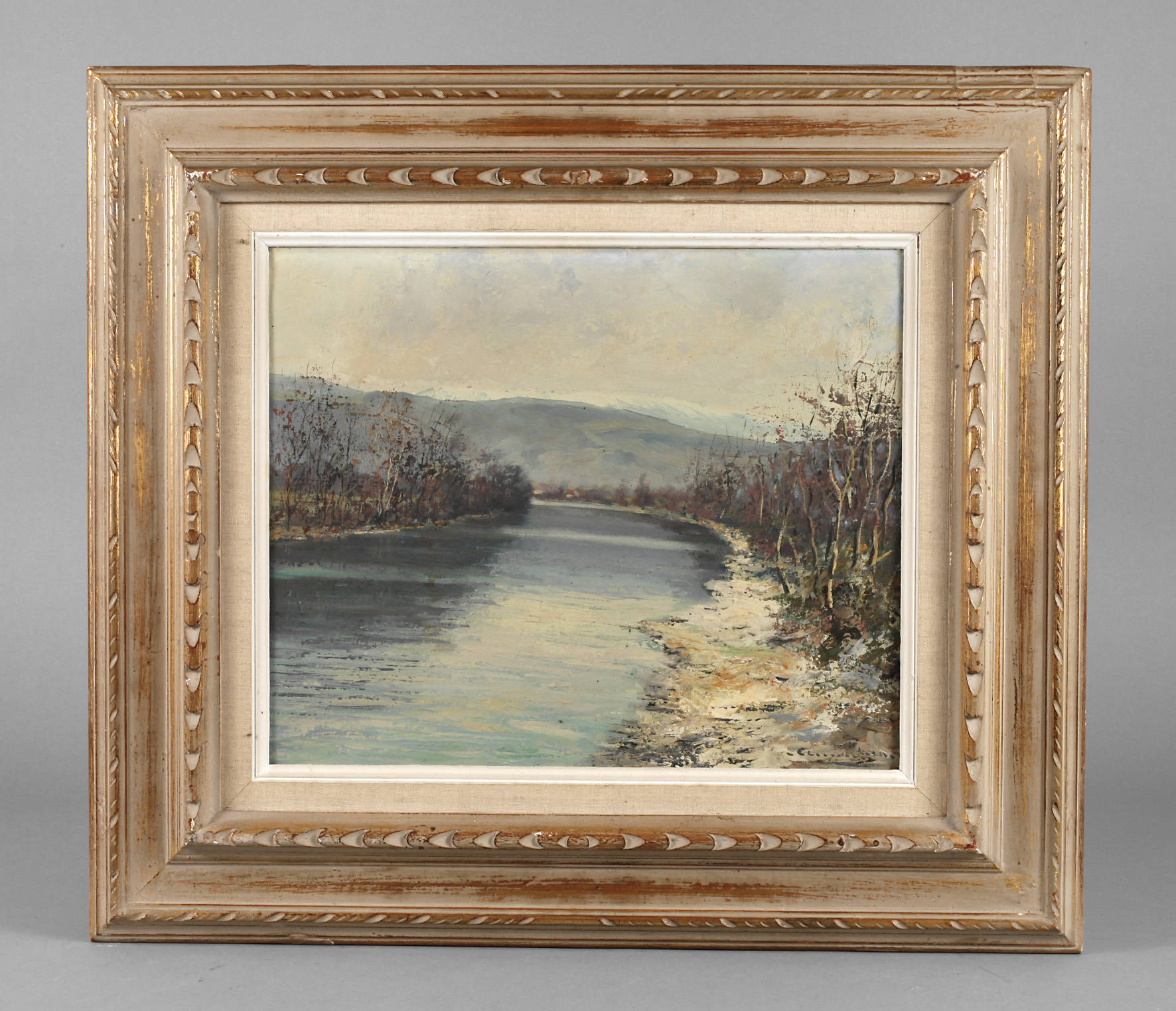 Breite vergoldete Holzleiste