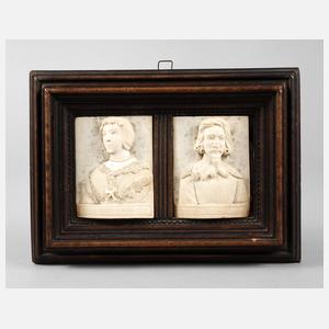 Paar Elfenbeinreliefs