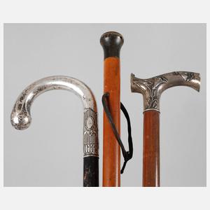 Drei Spazierstöcke