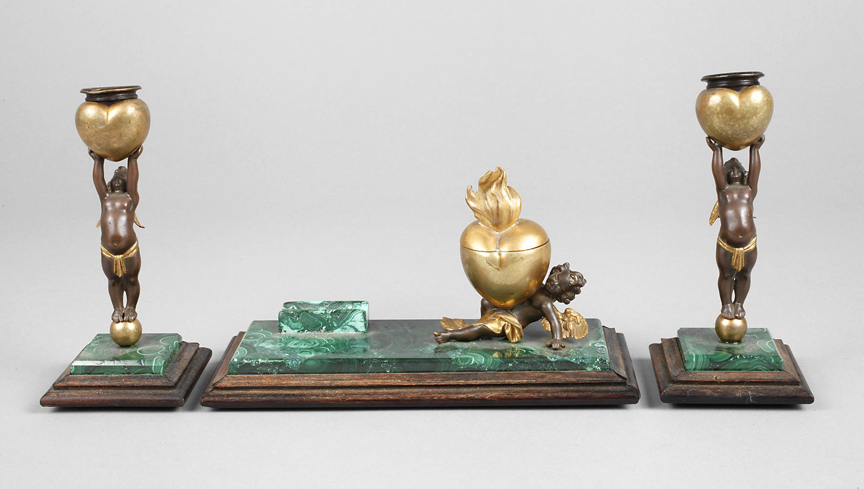 Schreibtischgarnitur Malachit