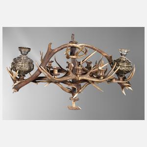 Großer Geweih-Tafelleuchter