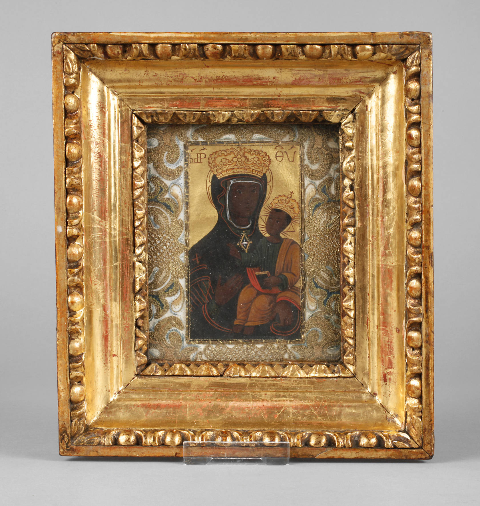 Kleine Ikone mit Stickerei