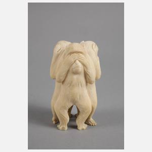 Elfenbeinschnitzerei drei Affen