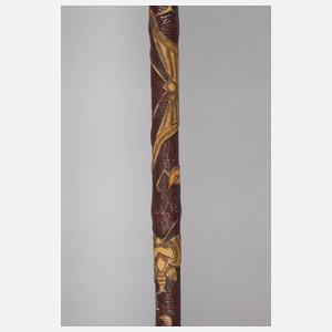 Geschnitzter Spazierstock