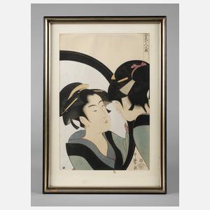 Farbholzschnitt nach Kitagawa Utamaro