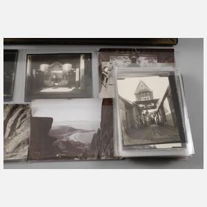 Konvolut Seidenmalereien und Fotografien