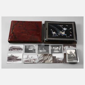 Konvolut Seidenmalereien und Fotografien